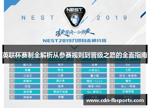 英联杯赛制全解析从参赛规则到晋级之路的全面指南