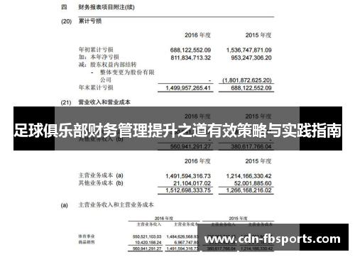 足球俱乐部财务管理提升之道有效策略与实践指南